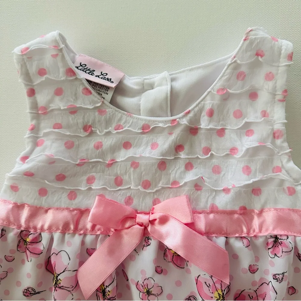 Little Lass 2T Toddler Girl Pink Floral Ruffle Top & Shorts Set Outfit Spring - Picture 3 of 9